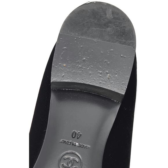 Chanel Velvet Lion Loafers Black Coco EU Size 40 US Size 10 with Box 2 Dust Bags - Picture 4 of 16